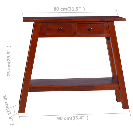 Wandtafel 90x30x75 cm massief mahoniehout klassiek bruin MeubelReus