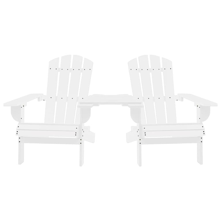 Tuinstoelen Adirondack met tafeltje massief vurenhout wit MeubelReus