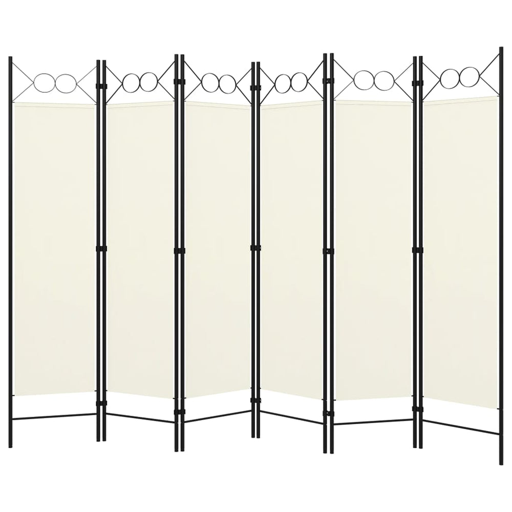 Kamerscherm met 6 panelen 240x180 cm crèmewit MeubelReus