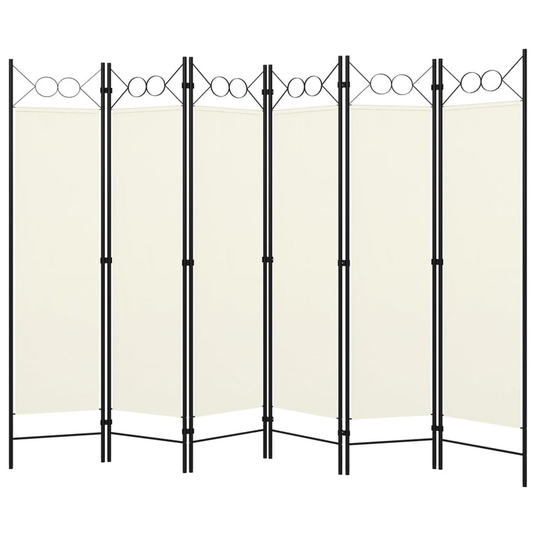 Kamerscherm met 6 panelen 240x180 cm crèmewit MeubelReus