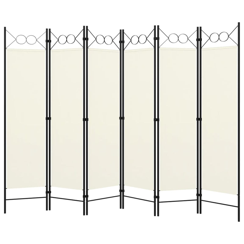 Kamerscherm met 6 panelen 240x180 cm crèmewit MeubelReus
