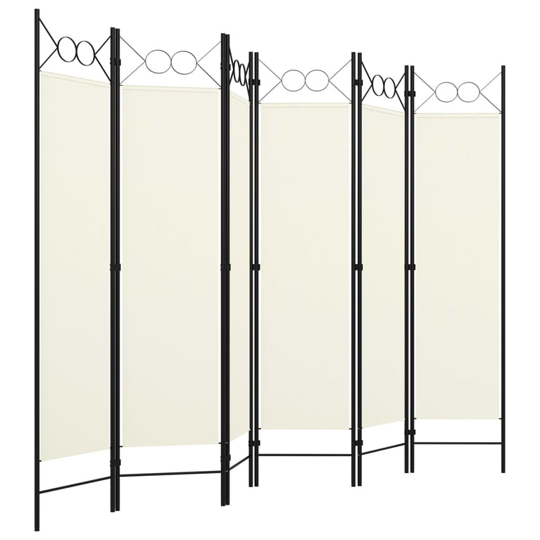 Kamerscherm met 6 panelen 240x180 cm crèmewit MeubelReus