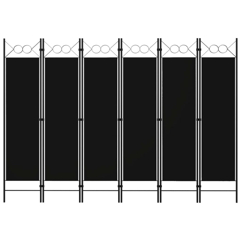 Kamerscherm met 6 panelen 240x180 cm zwart MeubelReus