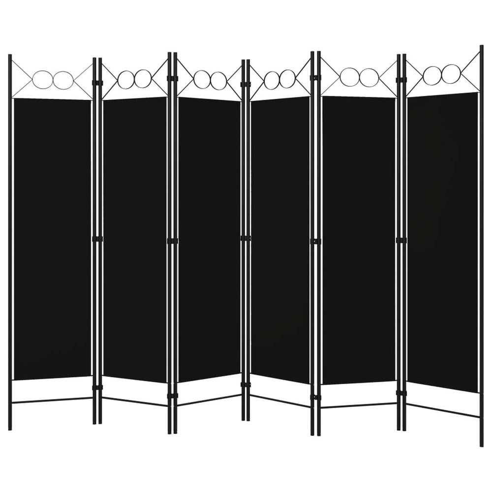 Kamerscherm met 6 panelen 240x180 cm zwart MeubelReus