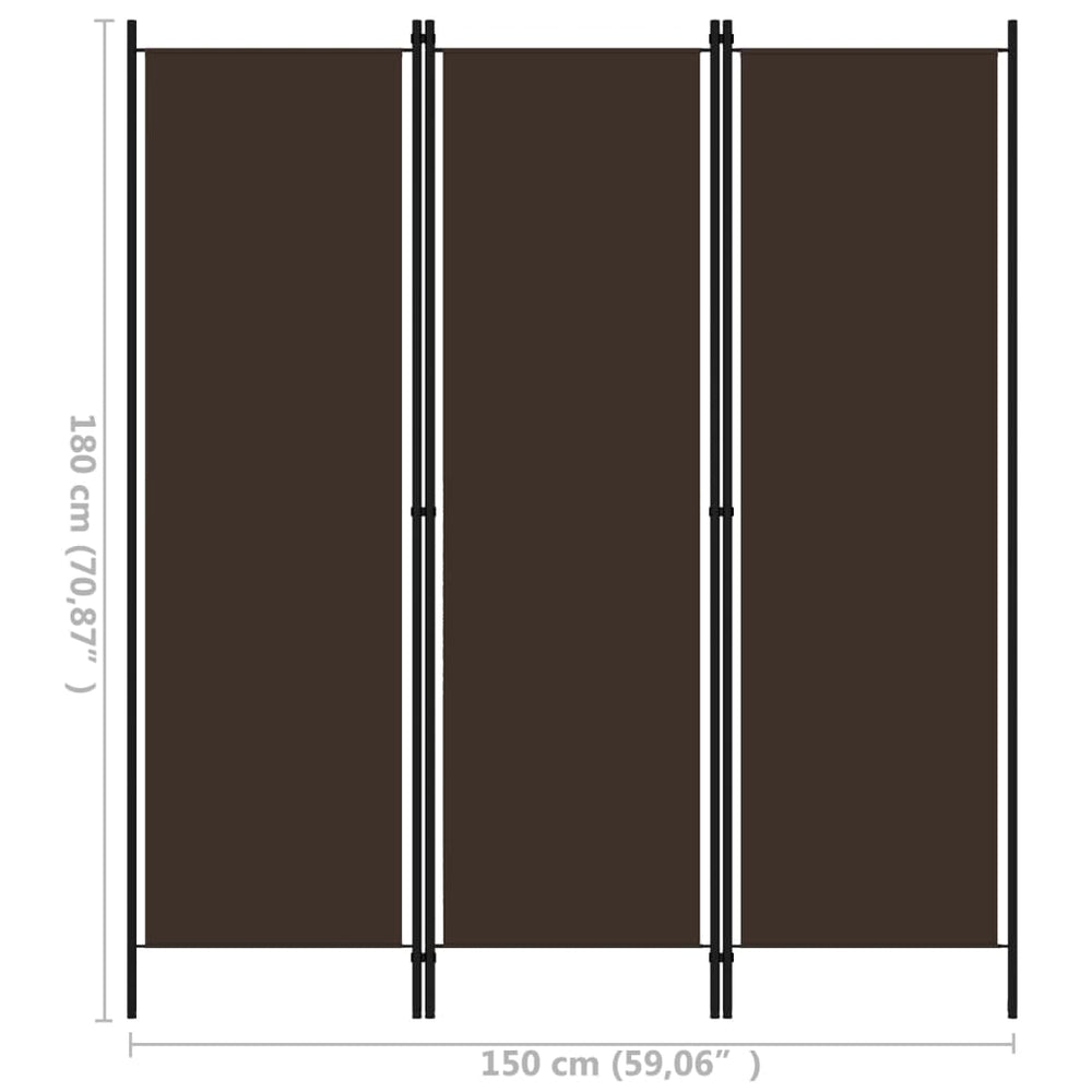 Kamerscherm met 3 panelen 150x180 cm bruin MeubelReus