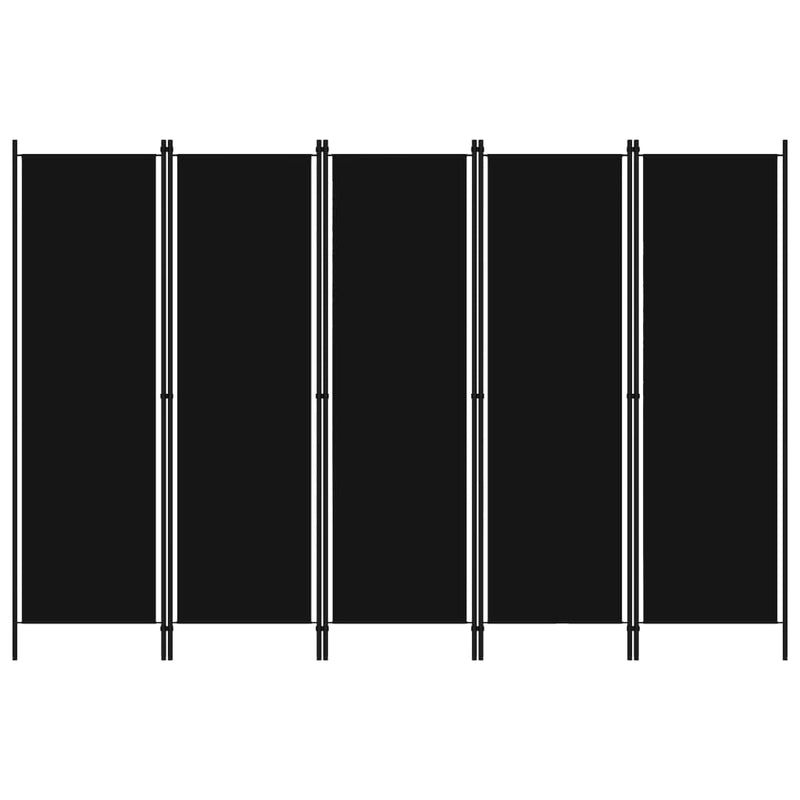 Kamerscherm met 5 panelen 250x180 cm zwart MeubelReus