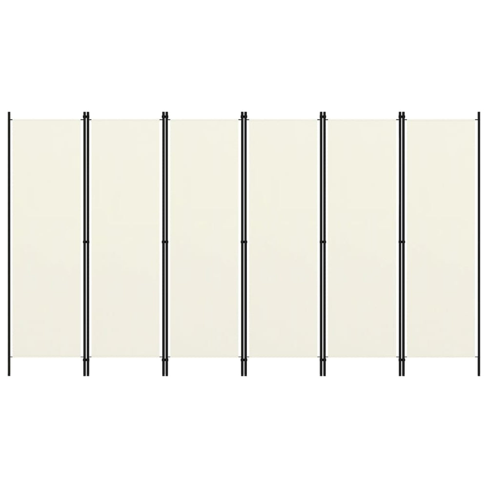 Kamerscherm met 6 panelen 300x180 cm crèmewit MeubelReus