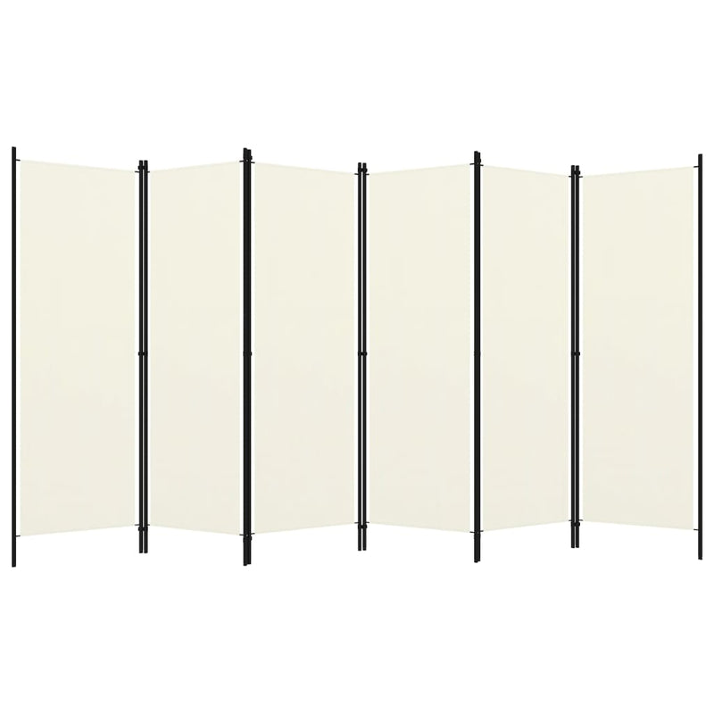 Kamerscherm met 6 panelen 300x180 cm crèmewit MeubelReus
