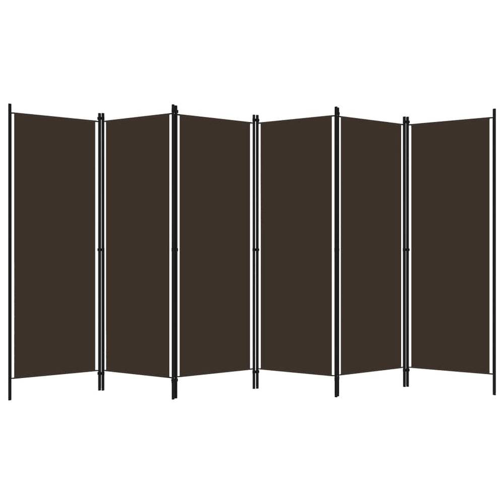 Kamerscherm met 6 panelen 300x180 cm bruin MeubelReus
