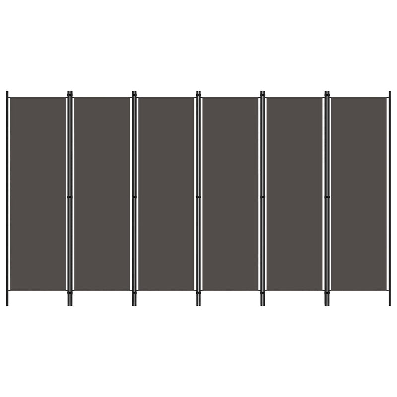 Kamerscherm met 6 panelen 300x180 cm antraciet MeubelReus