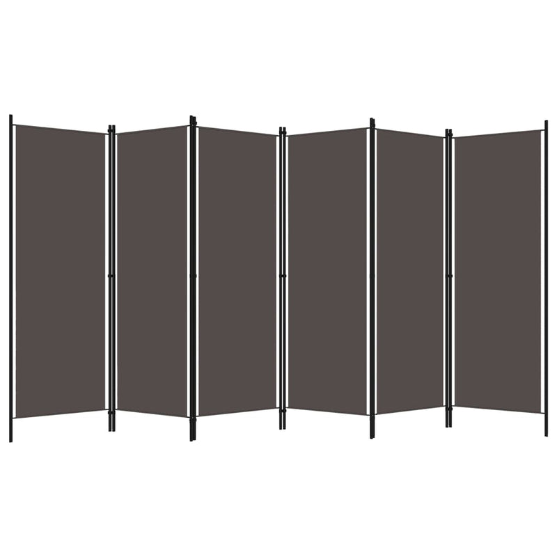 Kamerscherm met 6 panelen 300x180 cm antraciet MeubelReus