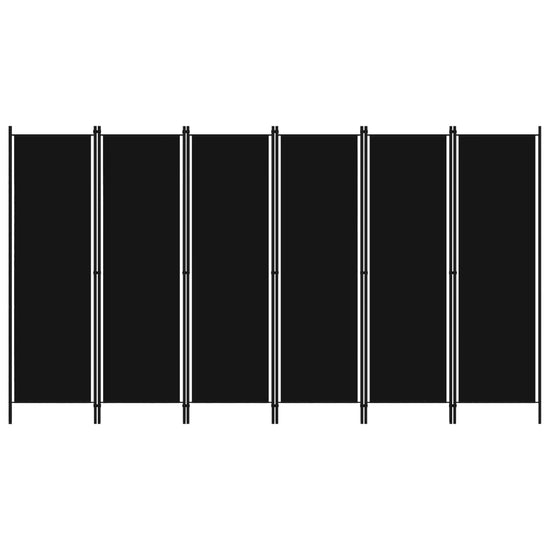 Kamerscherm met 6 panelen 300x180 cm zwart MeubelReus