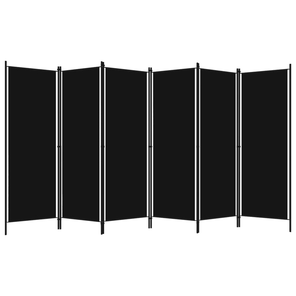 Kamerscherm met 6 panelen 300x180 cm zwart MeubelReus