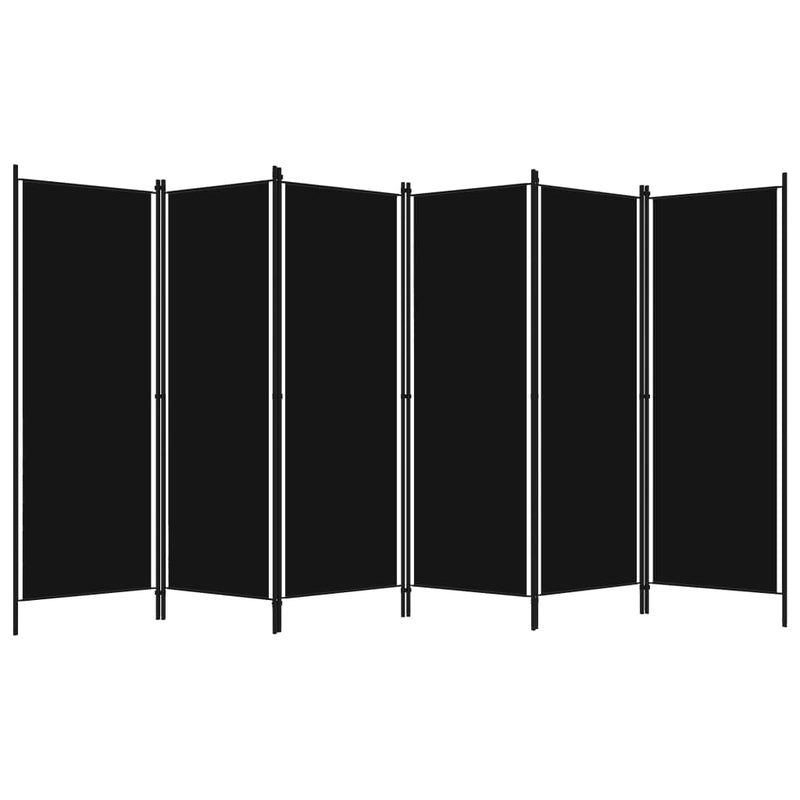 Kamerscherm met 6 panelen 300x180 cm zwart MeubelReus