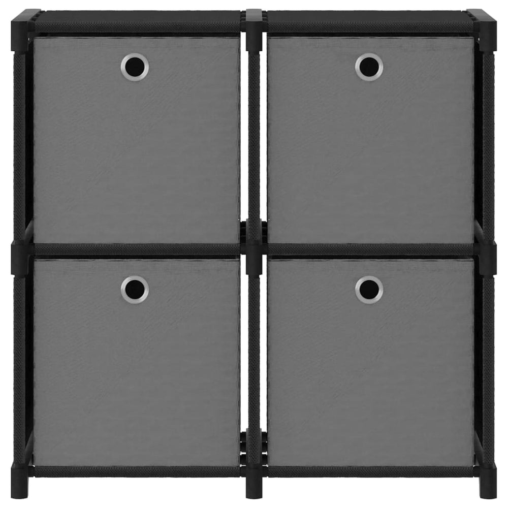 Kast met 4 vakken met boxen 69x30x72,5 cm stof zwart MeubelReus