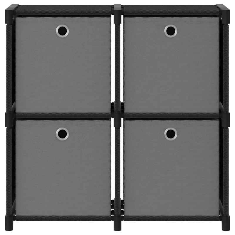 Kast met 4 vakken met boxen 69x30x72,5 cm stof zwart MeubelReus