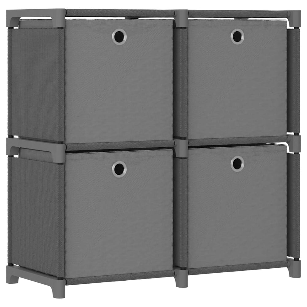 Kast met 4 vakken met boxen 69x30x72,5 cm stof grijs MeubelReus