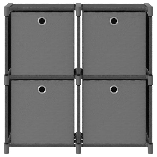 Kast met 4 vakken met boxen 69x30x72,5 cm stof grijs MeubelReus