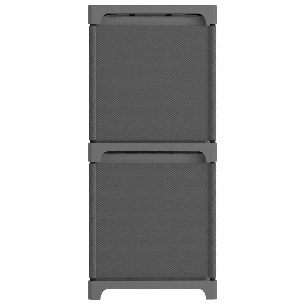 Kast met 4 vakken met boxen 69x30x72,5 cm stof grijs MeubelReus