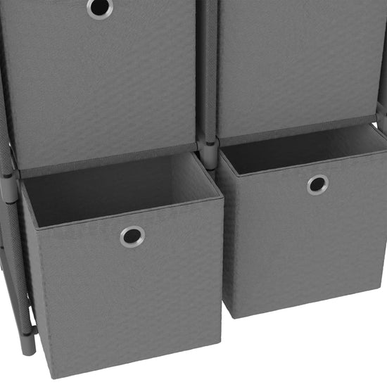 Kast met 4 vakken met boxen 69x30x72,5 cm stof grijs MeubelReus