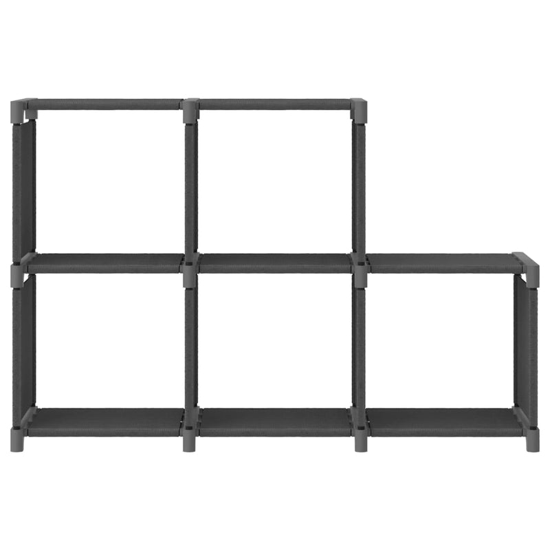 Kast met 5 vakken 103x30x72,5 cm stof grijs MeubelReus
