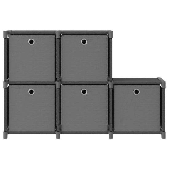 Kast met 5 vakken met boxen 103x30x72,5 cm stof grijs MeubelReus