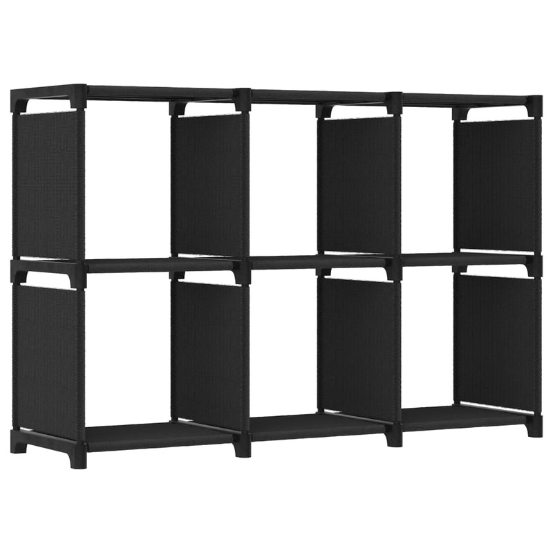 Kast met 6 vakken 103x30x72,5 cm stof zwart MeubelReus
