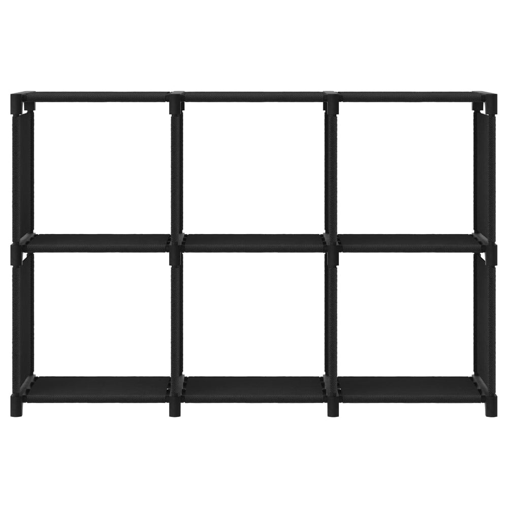 Kast met 6 vakken 103x30x72,5 cm stof zwart MeubelReus