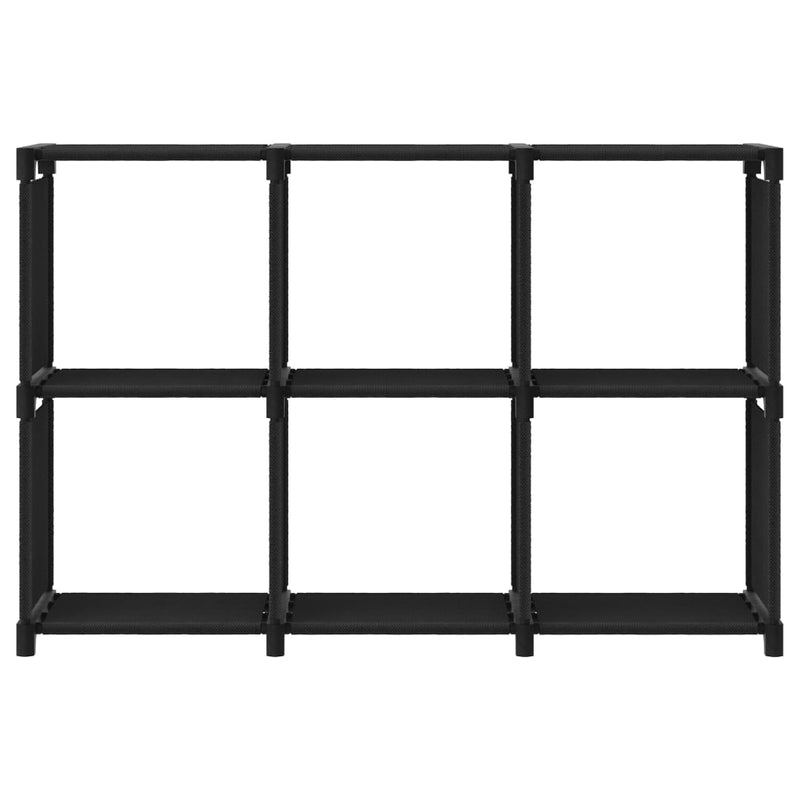Kast met 6 vakken 103x30x72,5 cm stof zwart MeubelReus