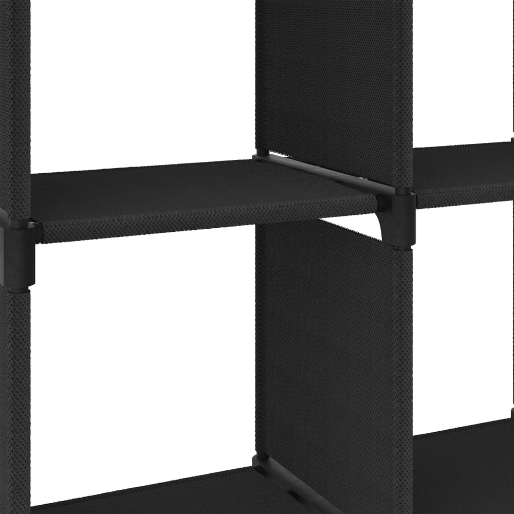 Kast met 6 vakken 103x30x72,5 cm stof zwart MeubelReus