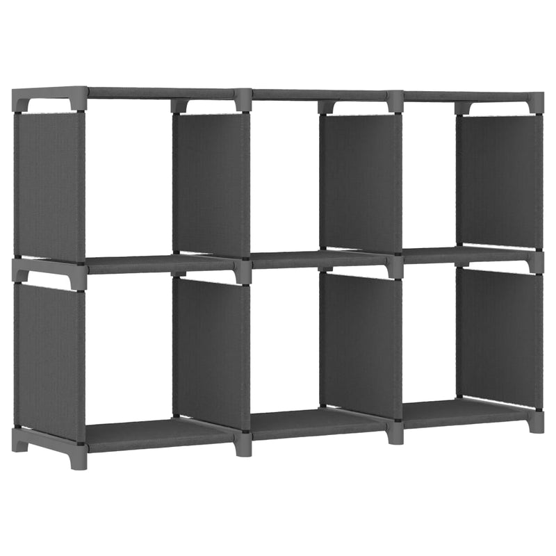 Kast met 6 vakken 103x30x72,5 cm stof grijs MeubelReus
