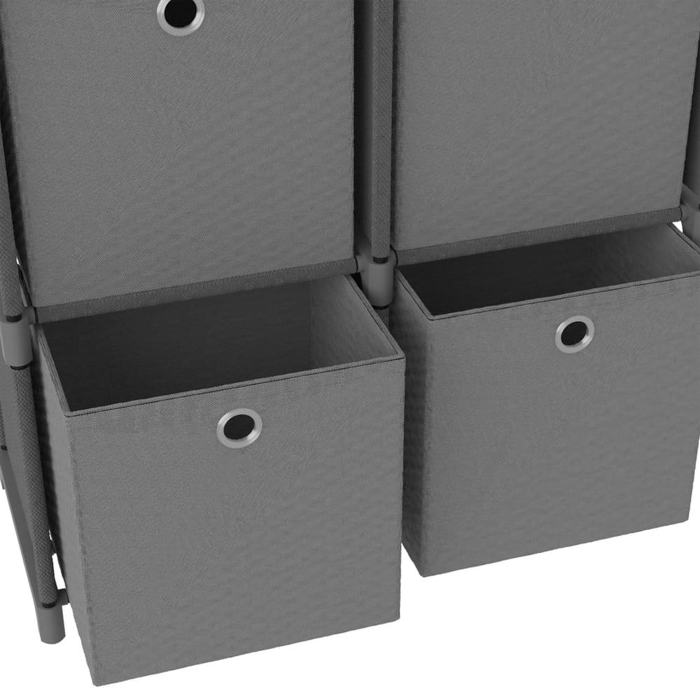 Kast met 6 vakken met boxen 103x30x72,5 cm stof grijs MeubelReus