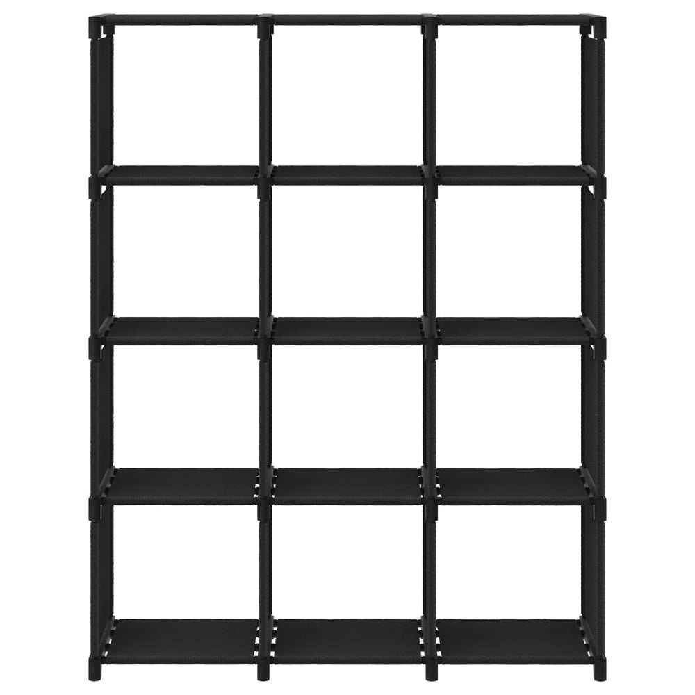 Kast met 12 vakken 103x30x141 cm stof zwart MeubelReus