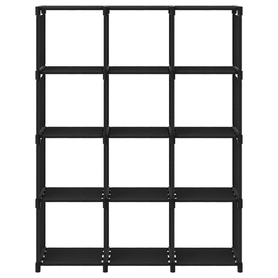 Kast met 12 vakken 103x30x141 cm stof zwart MeubelReus