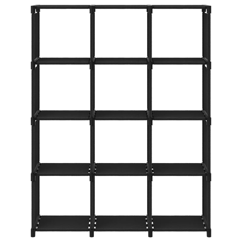Kast met 12 vakken 103x30x141 cm stof zwart MeubelReus