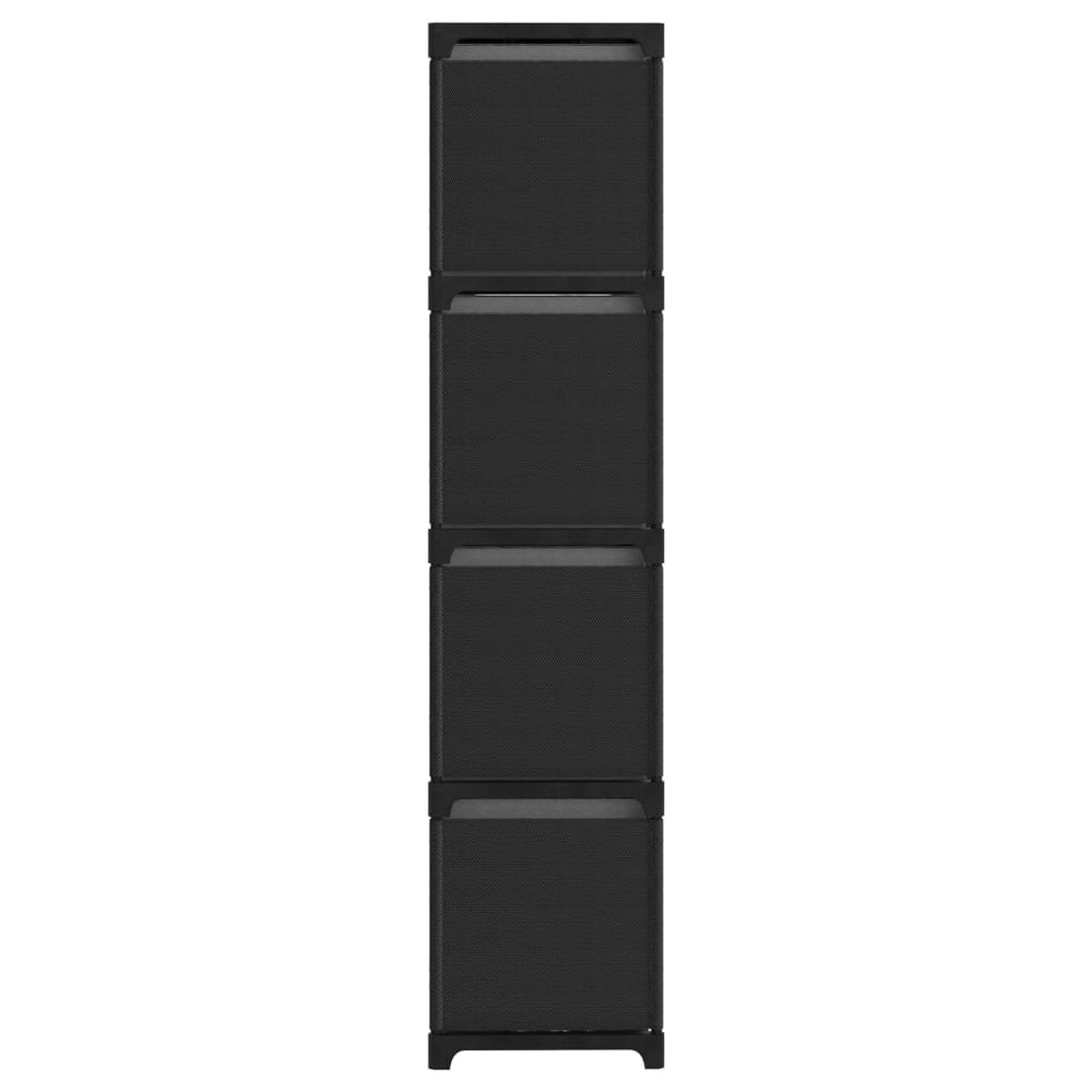Kast met 12 vakken met boxen 103x30x141 cm stof zwart MeubelReus