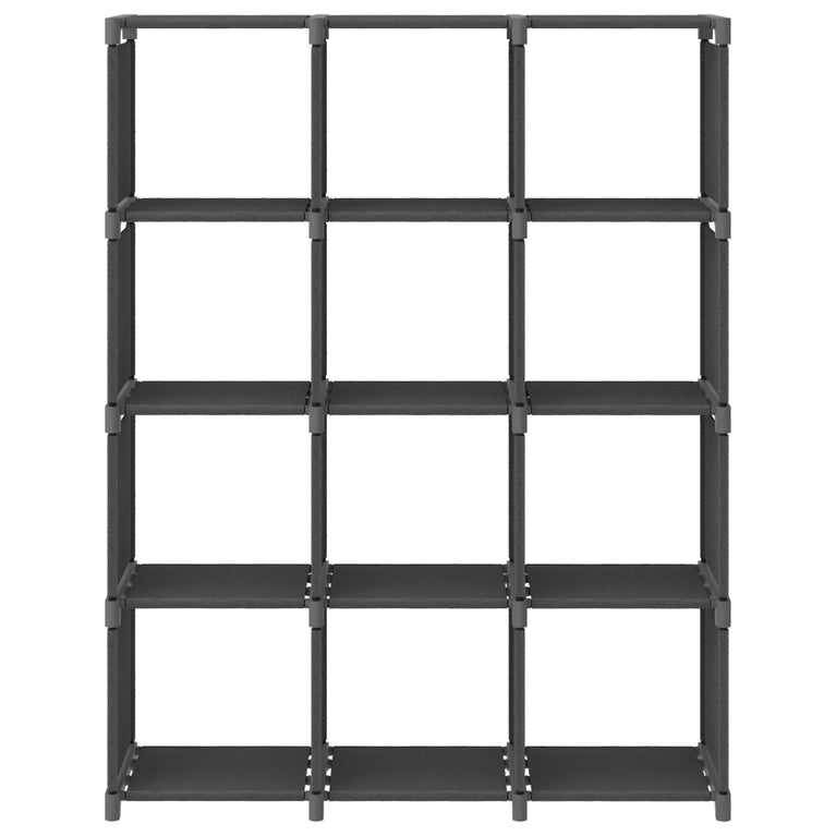 Kast met 12 vakken 103x30x141 cm stof grijs MeubelReus