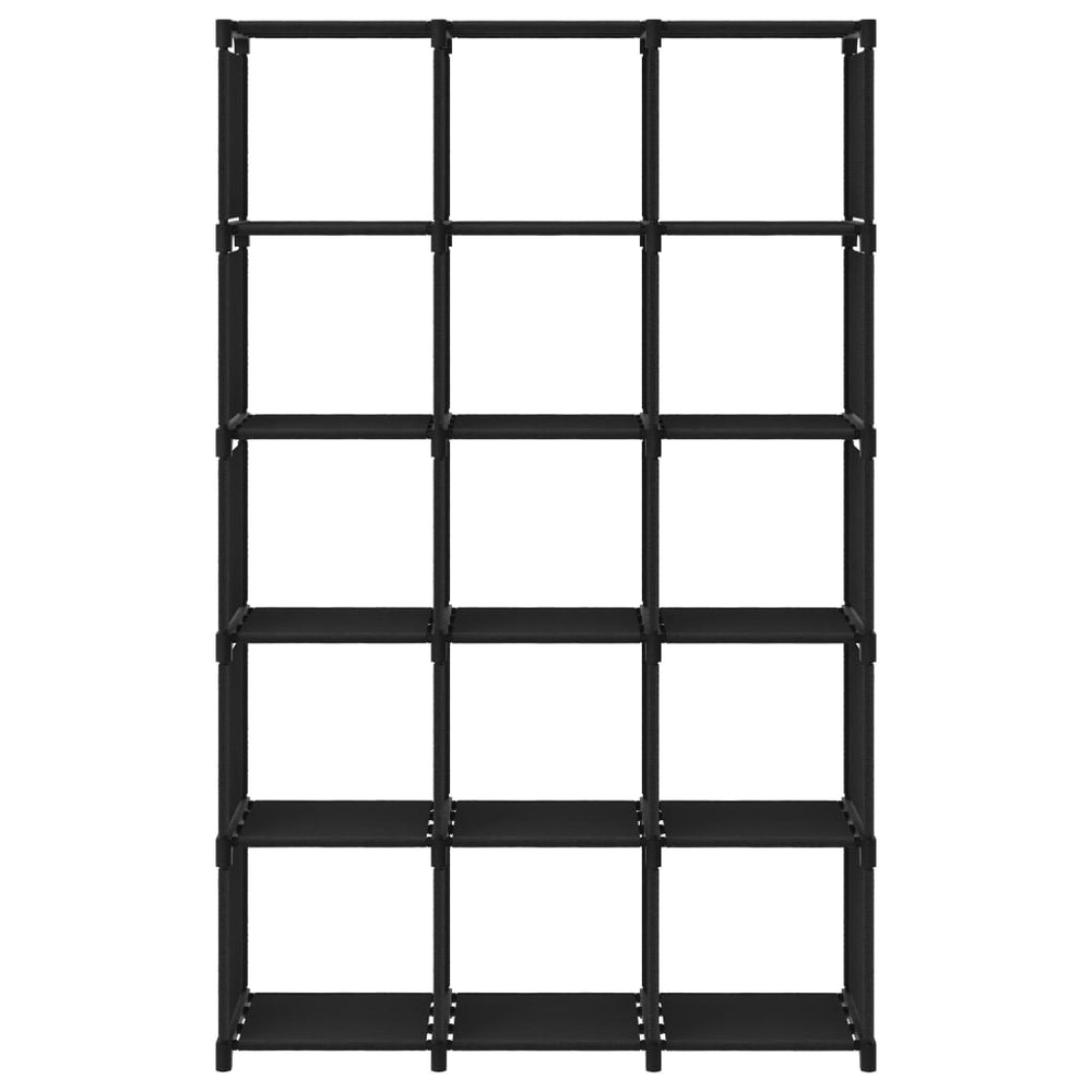 Kast met 15 vakken 103x30x175,5 cm stof zwart MeubelReus