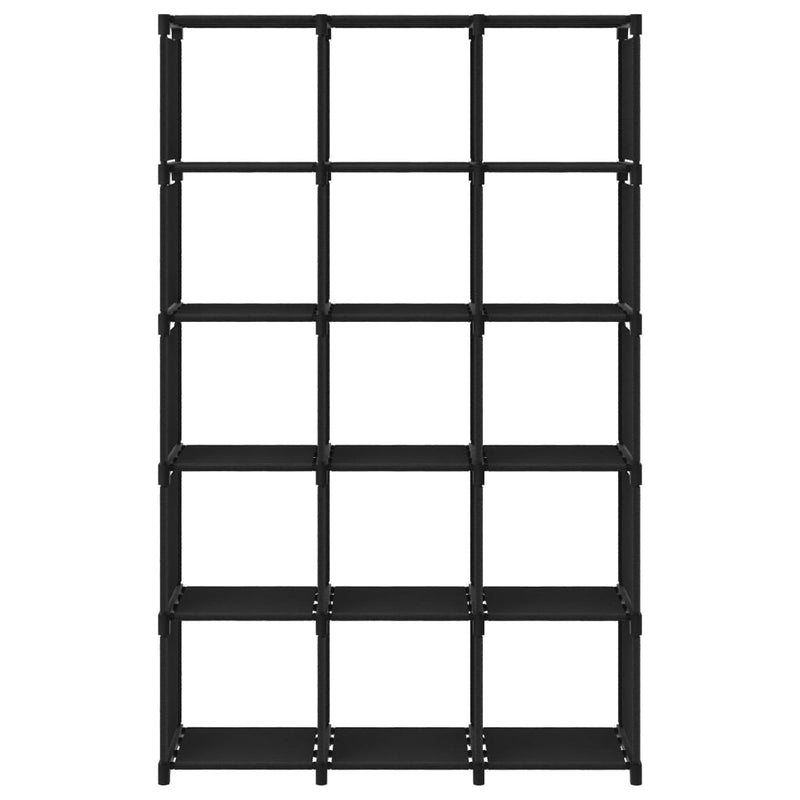 Kast met 15 vakken 103x30x175,5 cm stof zwart MeubelReus