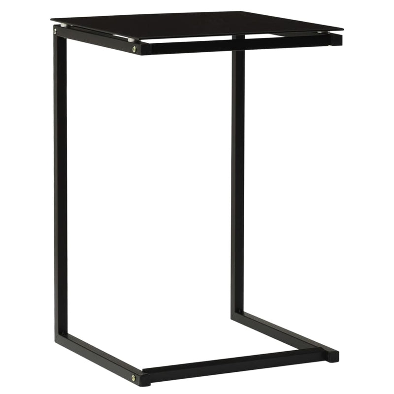 Bijzettafel 40x40x60 cm gehard glas zwart MeubelReus