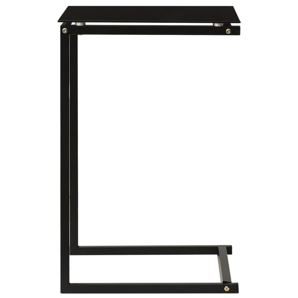 Bijzettafel 40x40x60 cm gehard glas zwart MeubelReus