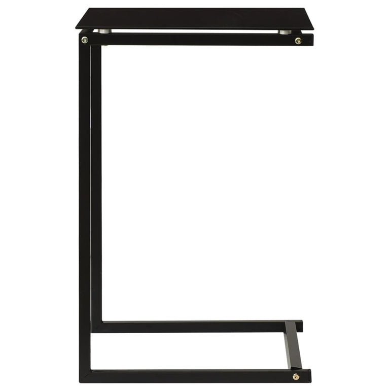 Bijzettafel 40x40x60 cm gehard glas zwart MeubelReus
