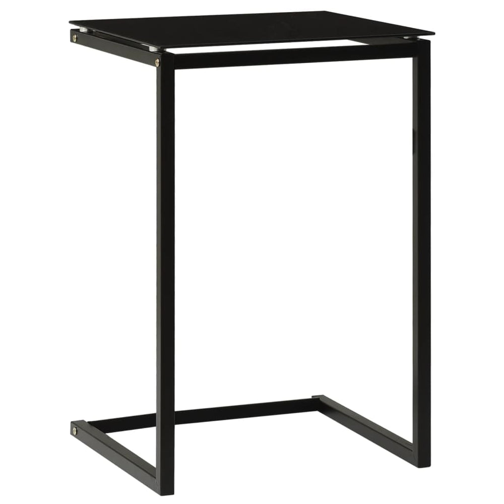 Bijzettafel 40x40x60 cm gehard glas zwart MeubelReus