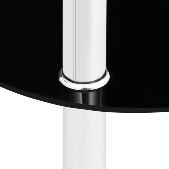 Bijzettafel 2-laags 38x38x50 cm gehard glas transparant zwart MeubelReus