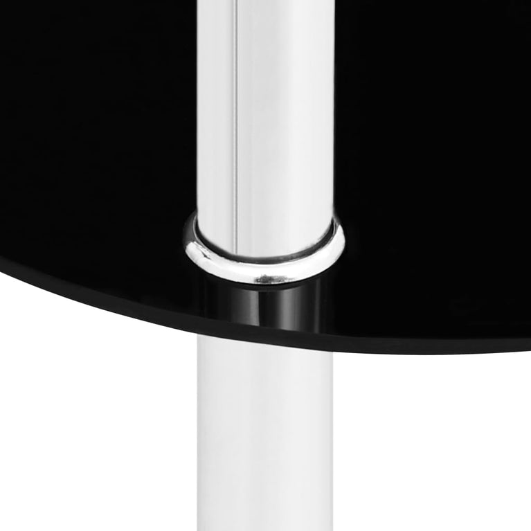 Bijzettafel 2-laags 38x38x50 cm gehard glas transparant zwart MeubelReus