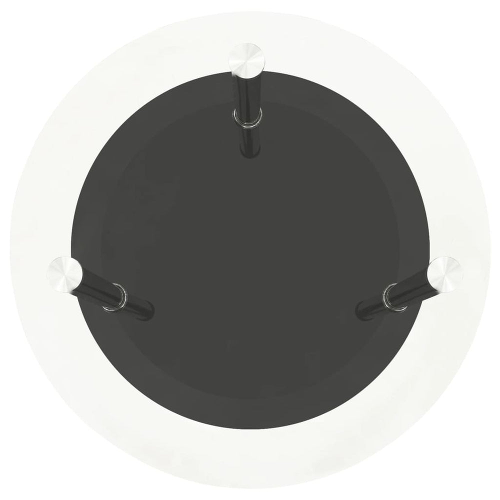 Bijzettafel 2-laags 38 cm gehard glas transparant en zwart MeubelReus