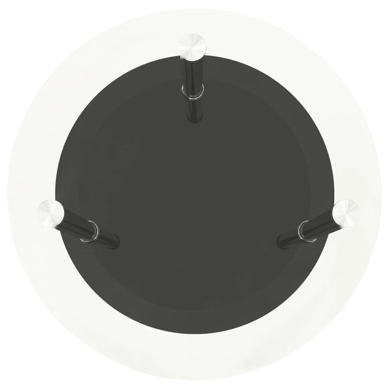 Bijzettafel 2-laags 38 cm gehard glas transparant en zwart MeubelReus