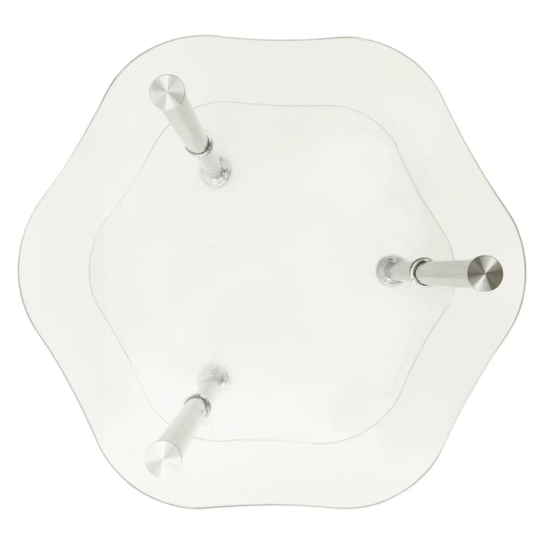 Bijzettafel 2-laags 38x38x50 cm gehard glas transparant