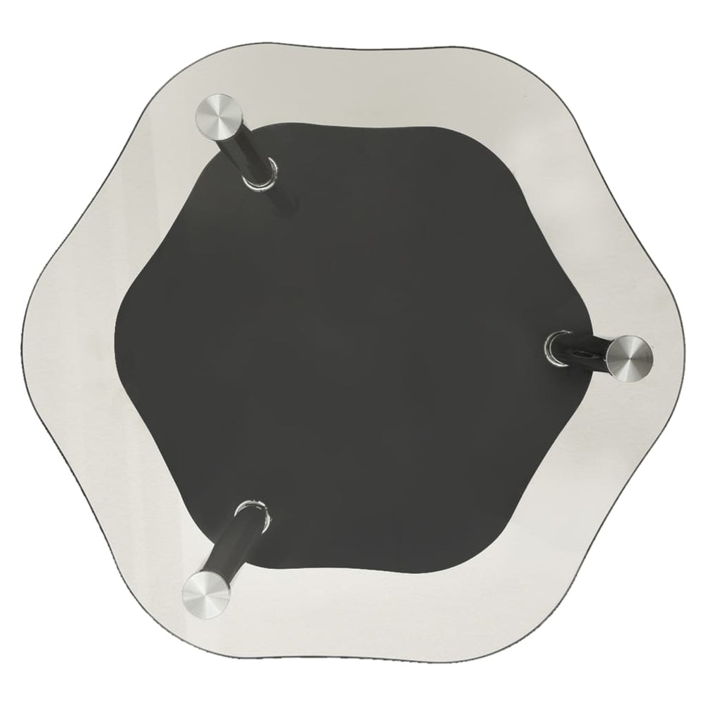 Bijzettafel 2-laags 38x38x50 cm gehard glas transparant zwart MeubelReus