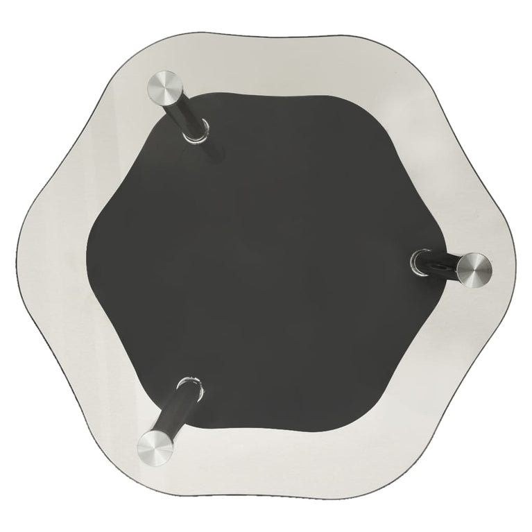 Bijzettafel 2-laags 38x38x50 cm gehard glas transparant zwart MeubelReus